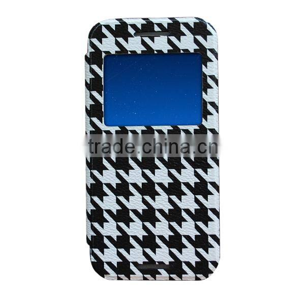 For HTC one M8 female phone grid case, for HTC M8 cute girl's style visible winbdow case