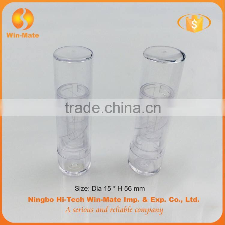 Luxury round shape plastic transparent lipstick container
