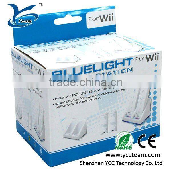 For wii remote blue light double charger station
