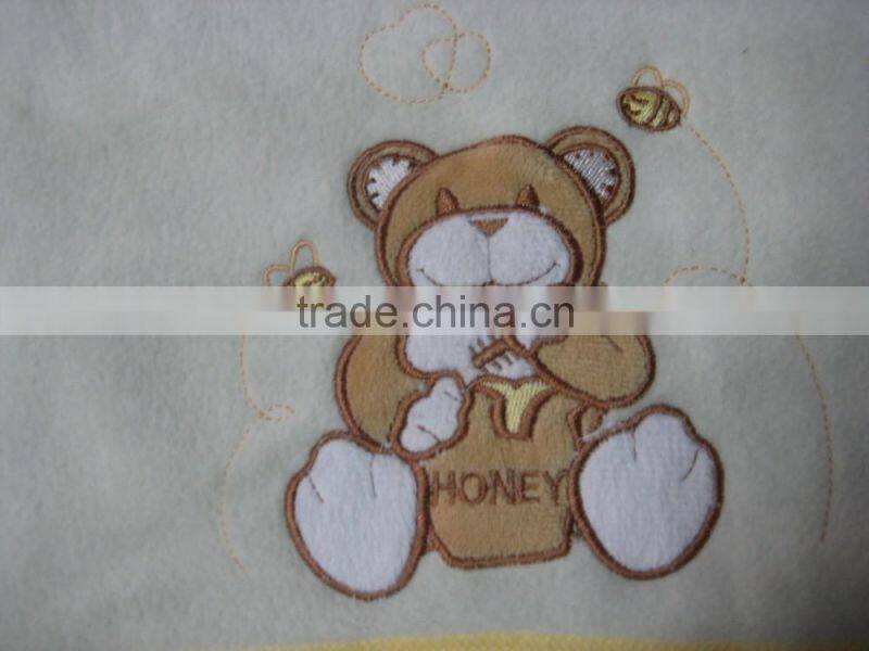 superior quality embroidered print fleece baby banket