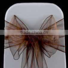 cheap wholesale hot selling chair hood/fancy champagne gold organza chair sash/chair sash for wedding banquet hotel