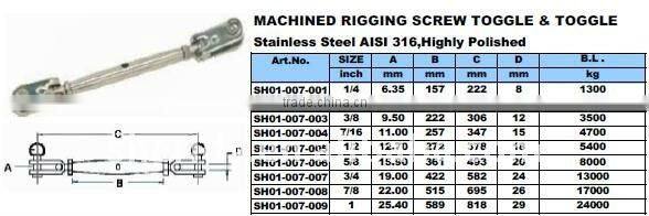 stainless steel swivel toggle turnbuckle