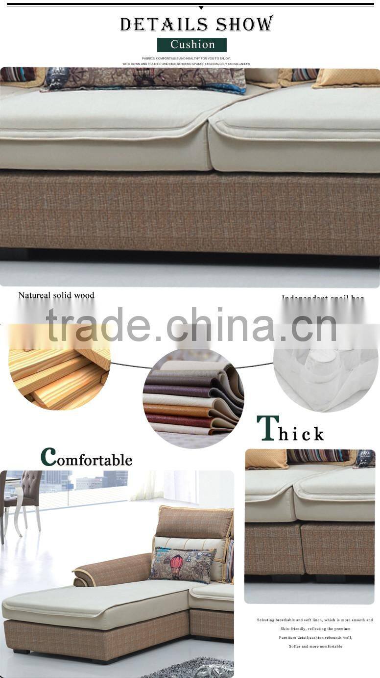 simple design american style living room furniture L shape sofa