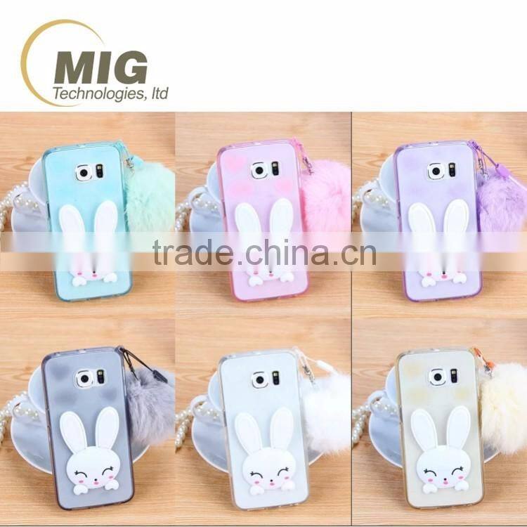 new cute rabbit ear kickstand TPU phone case for iphone 4 4s mobile phone back cover