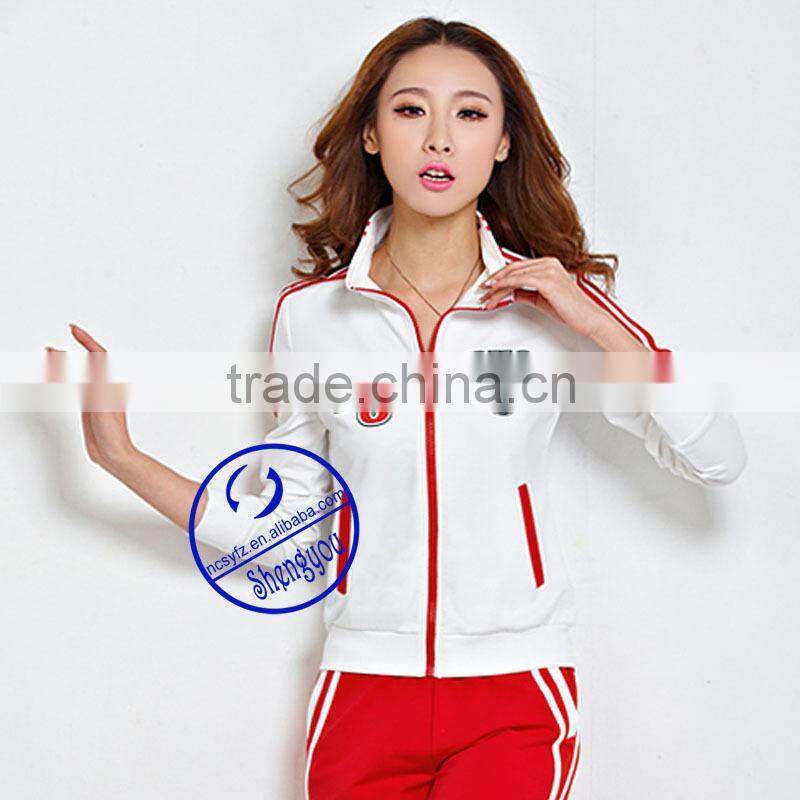 custom high quality women's printed zipper-up sweatshirt