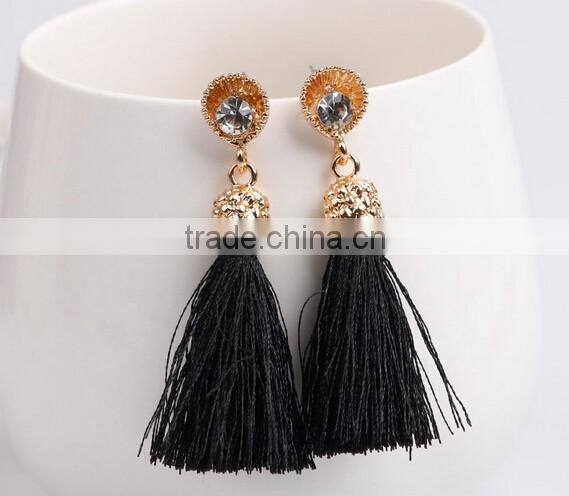 fashionable cord tassels new 2016 latest gold earring designs