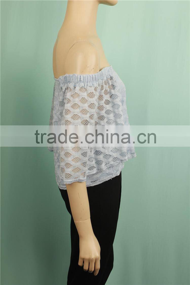 2016 S/S off shoulder summer fashion design lady blouse
