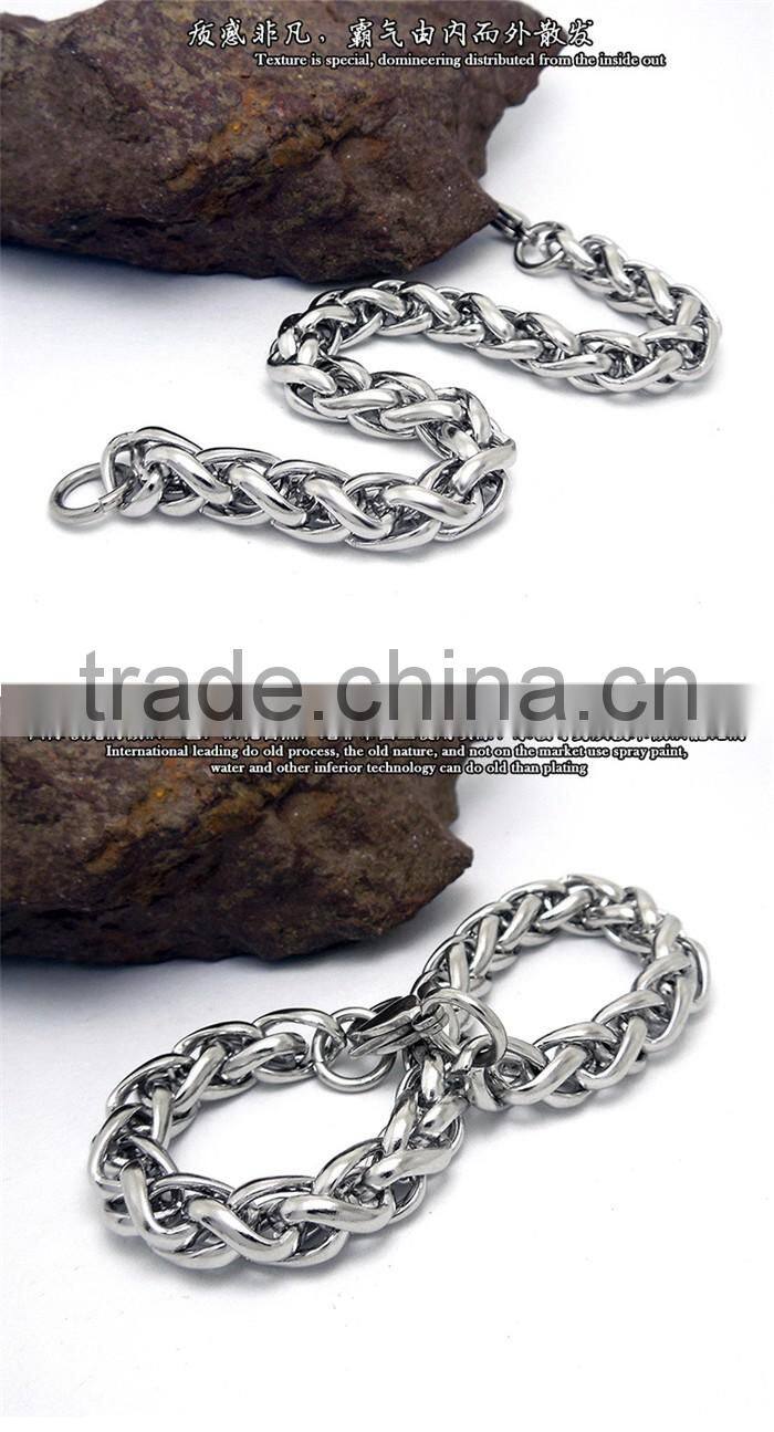 Kindy jewelry JCB0238 natural color 316l stainless steel chain bracelet for men