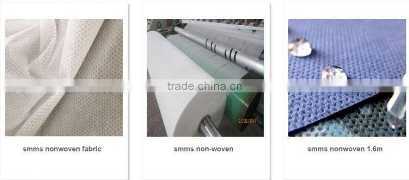 hydrophobic nonwoven fabric sms 35gr for making disposable bed sheets /hospital shoe cover