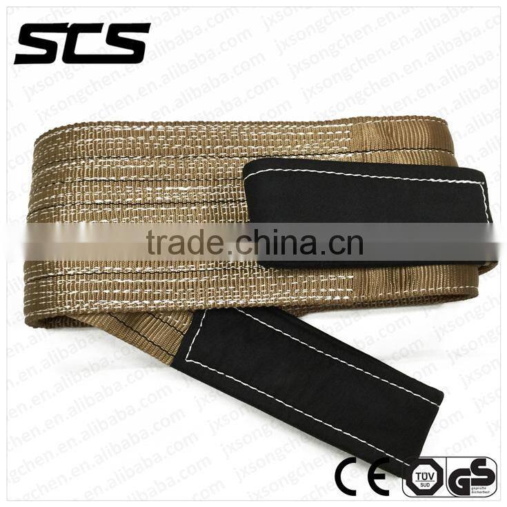 Brown colour flat polyester webbing sling for lifting 6T 3M