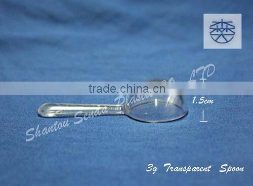 clean plastic spoon for 3g medicine powder, transparent plastic measuring spoon, milk powder plastic spoon, plastic tea spoon