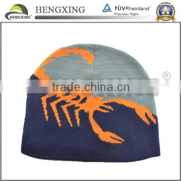 Custom Unisex Slouch Winter Pom Knit Beanie Caps