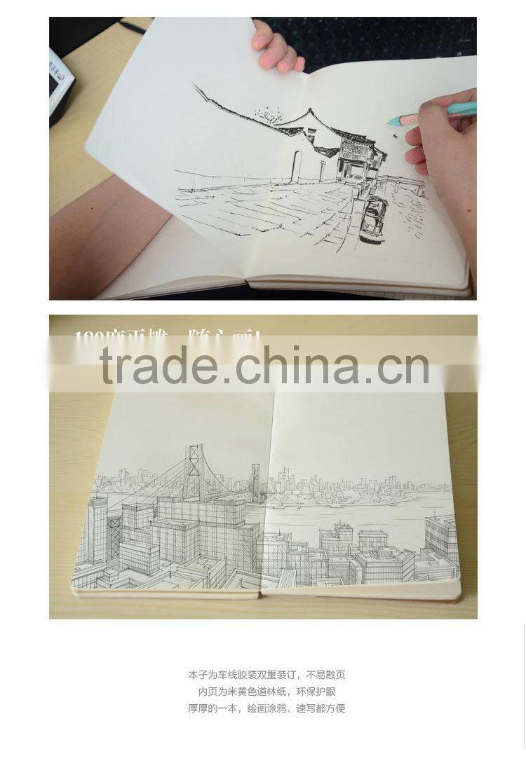 School Custom Logo Journal Blank Sketchbook Double Line While Diaries Notebook with Paper Cover