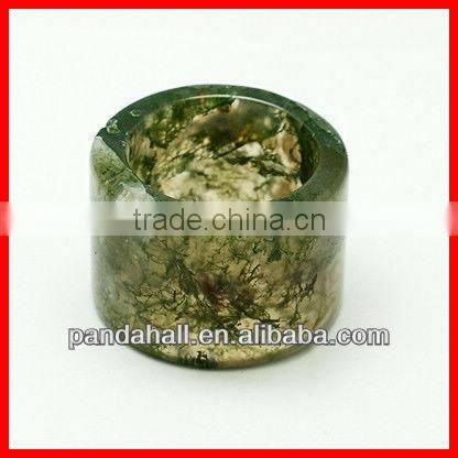 Antique Moss Agate Mens Rings(RJEW-C086-M)