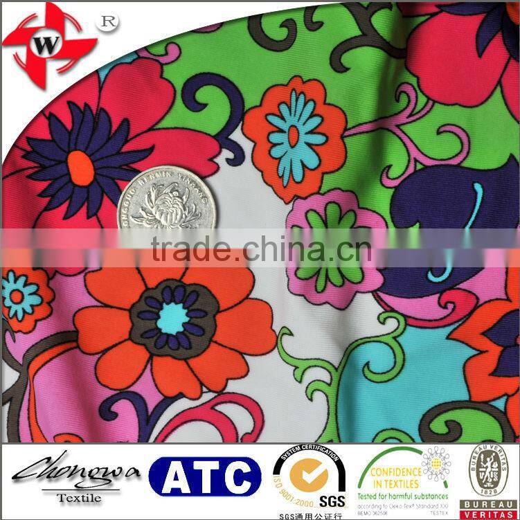 stretch dry fit printing flowers muslim dress fabric