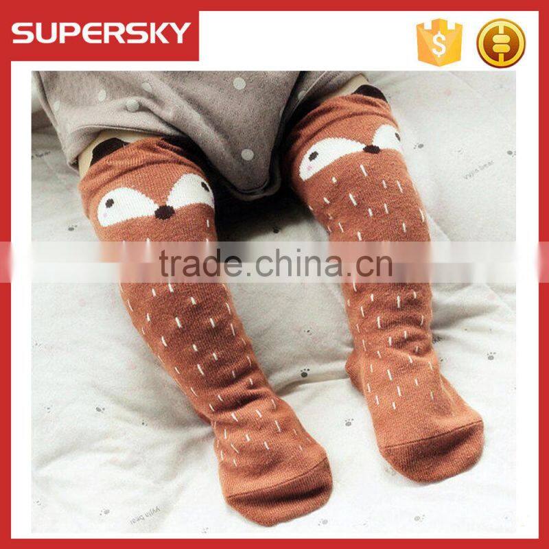 A-264 baby fox knee high socks kids knee high fox socks girl boot fox socks