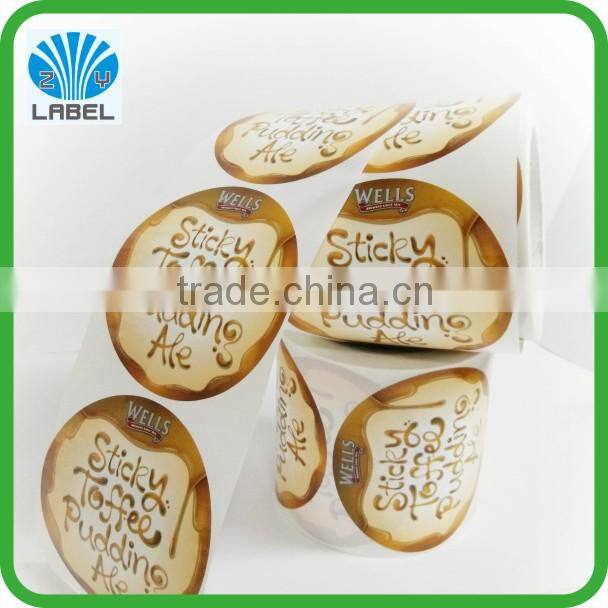 custom printed logo round sticker,vinyl adhesive waterproof sticker with glossy finish