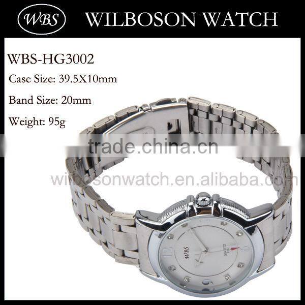 Quartz alloy watch case watch with stainless steel bracelet