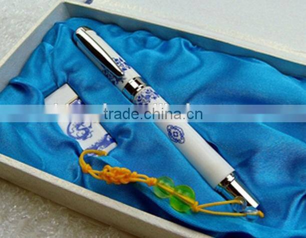 China factory with Chinese style gift usb flash drive in case usb flash drive with pen set