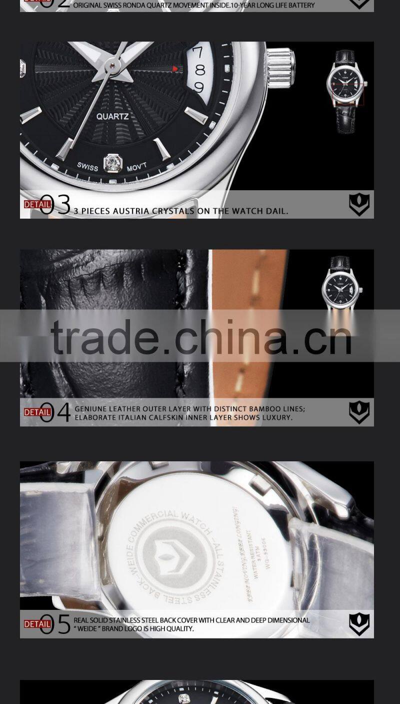 WEIDE dive watch Genuine Leather Strap Watches Women Dress expensive Watches champion watches manufacturers WG93006