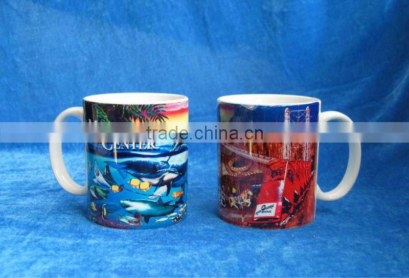 11oz Ceramic Straight Sublimation Coated Image Mug for Promotion