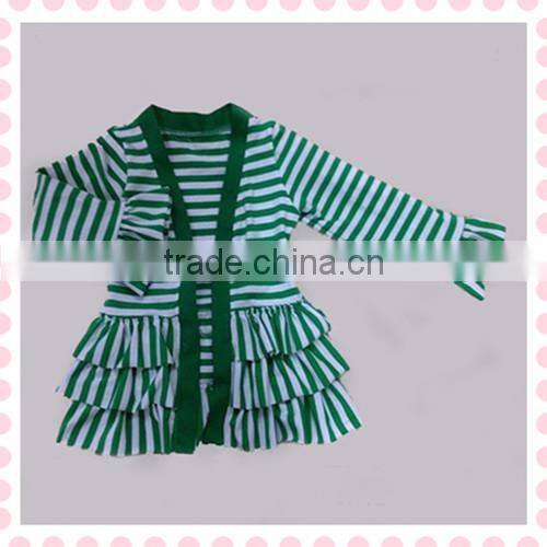2015 latest long sleeves jacket stripe ruffle jackets baby clothes