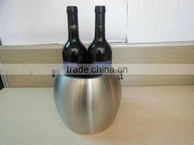 stainless steel double wall ice bucket with matt effect