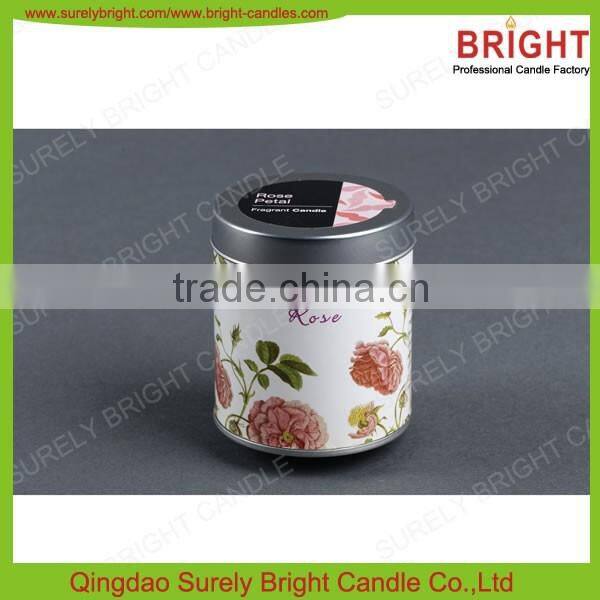 thick wick scented printing tin candles