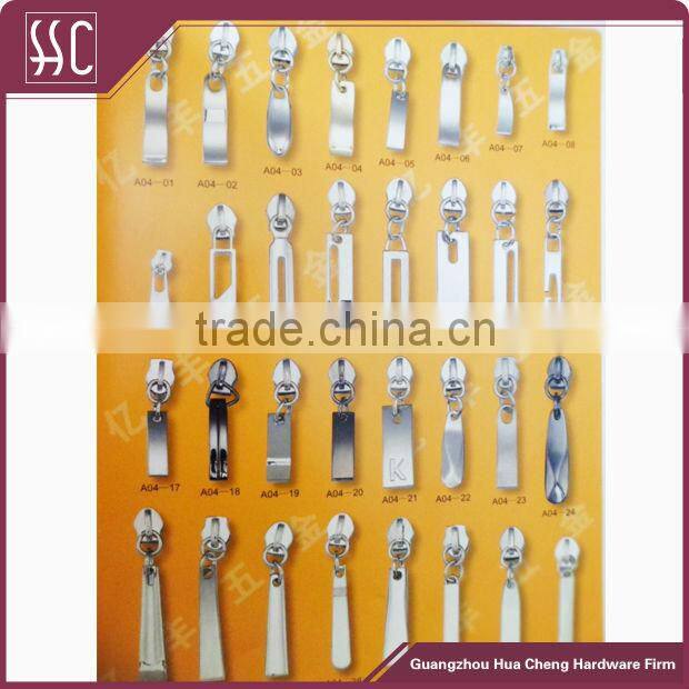 metal zipper slider/zipper for bags/fashion metal zipper puller