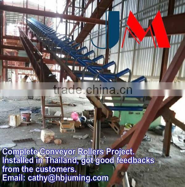 China 89mm diameter 3 roll trough steel conveyor roller manufacturer