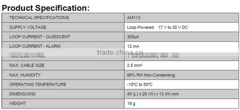 AM113 addressable fire alarm system for Micro Output Module/ Loop Sounder