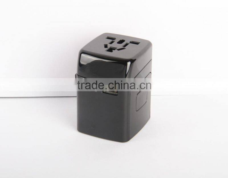 US UK EU AU Universal All In One International Travel Power Plug Adapter Charger With 2 Port 1 USB for Cell phone