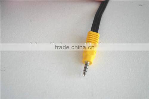 4poles 3.5mm yellow male to 3RCA Female audio cable top quality cabletolink