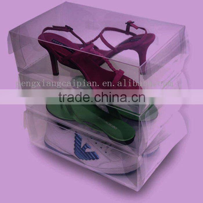 clear plastic color shoe box