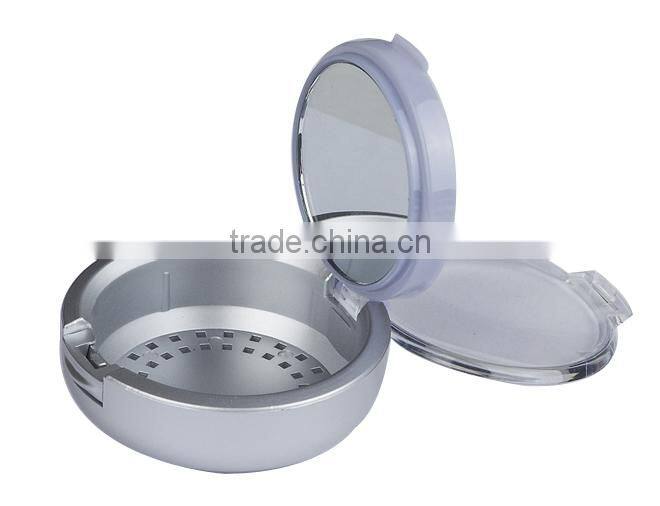 plastic compact powder container, with mirror