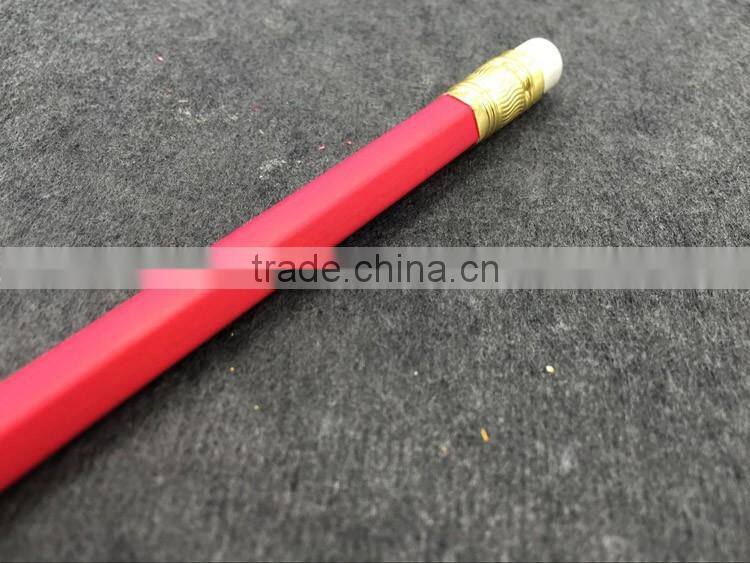 High quality HB hexagonal rubber tip 7 inch wooden lapices Pencil