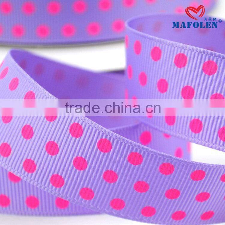 Hot Pink Polka Dots printed grosgrain ribbons for gift packing