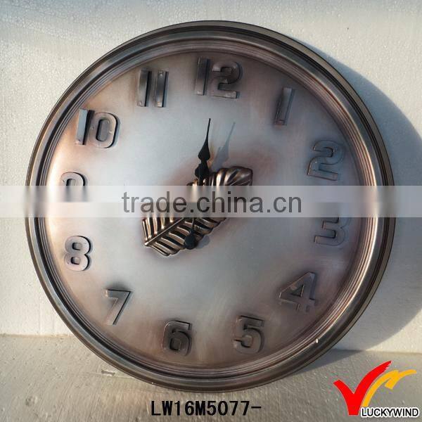 leaf quality antique iron custom made wall clock