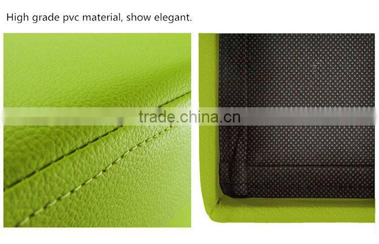 Cube Faux Leather Folding Storage Ottoman, Foot Rest Stool Footrest