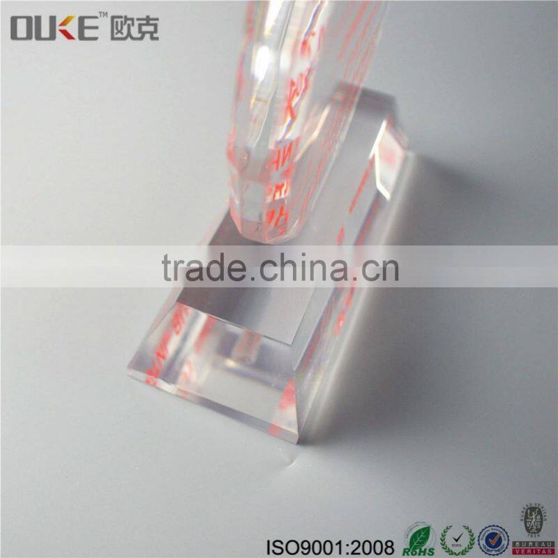 custom wholesale high transparent acrylic trophy
