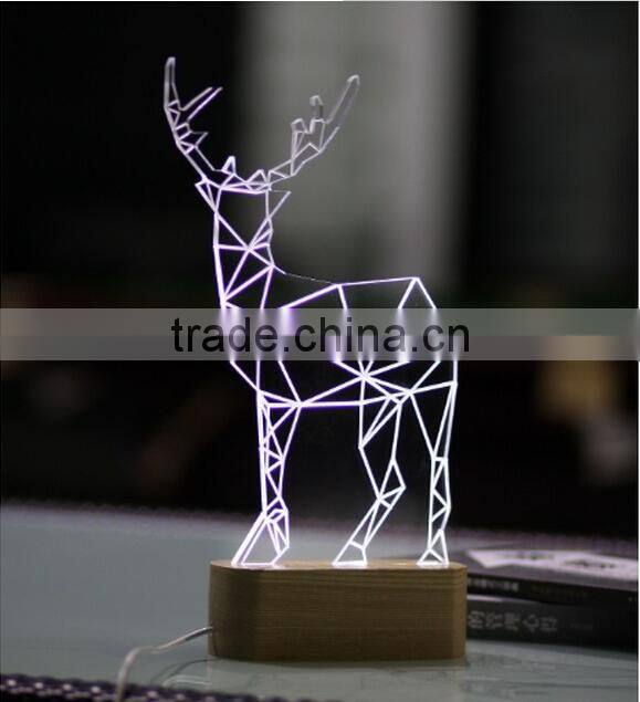 Christmas decoration 5W 3D acrylic LED deer animal light