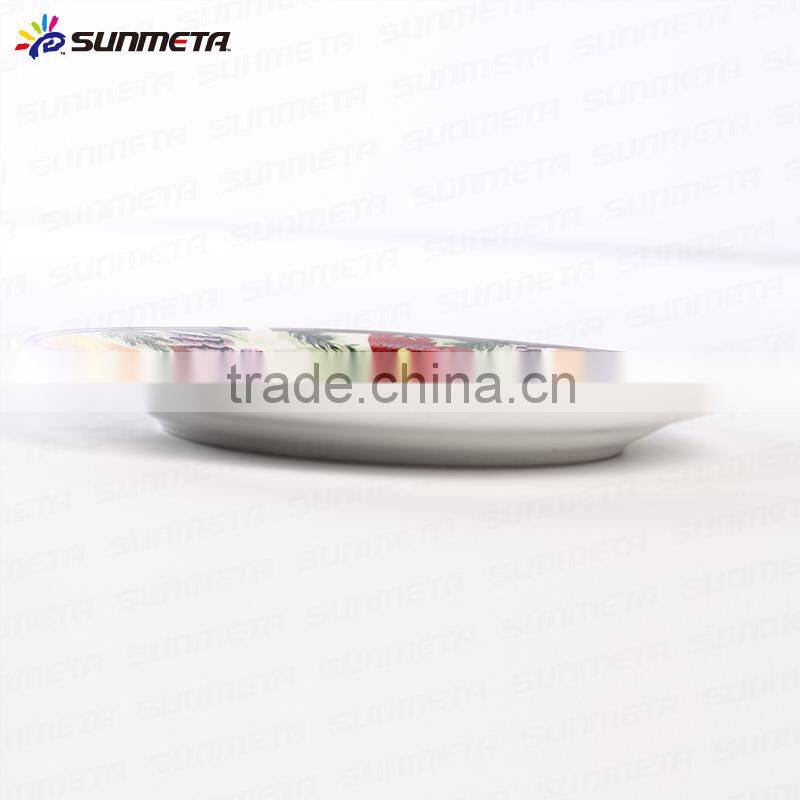 Sunmeta 8" flower rim sublimation ceramic plates for customs photos in china