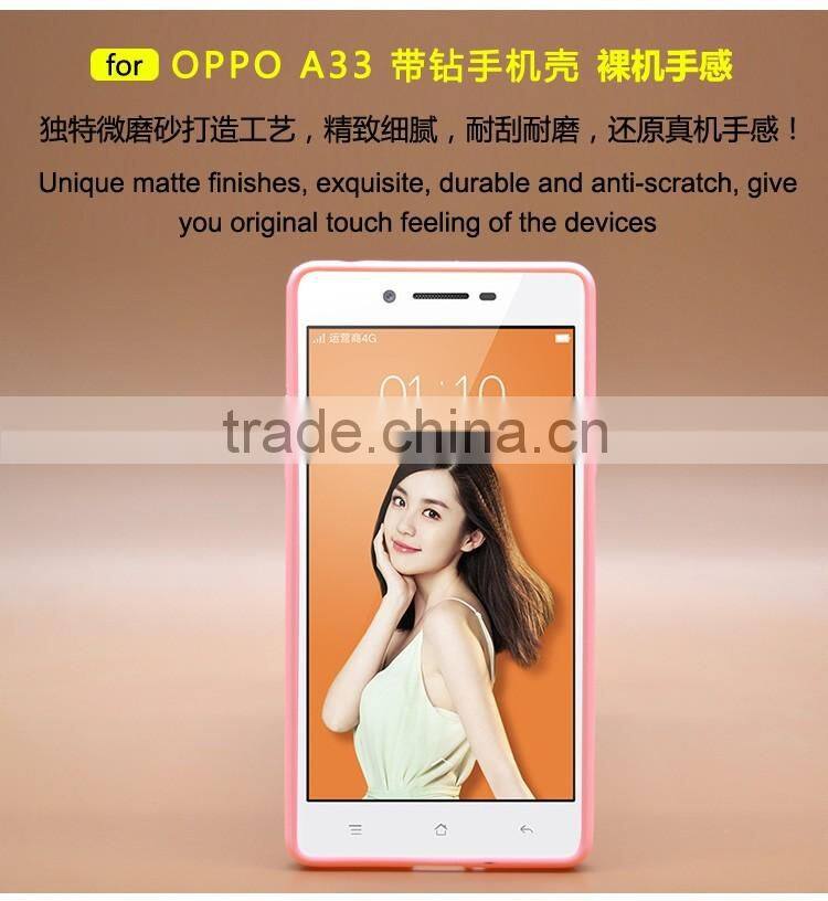 Luxury Perfume Series Printing With Diamond Ring Bracket TPU+PC Phone Case For Oppo A33