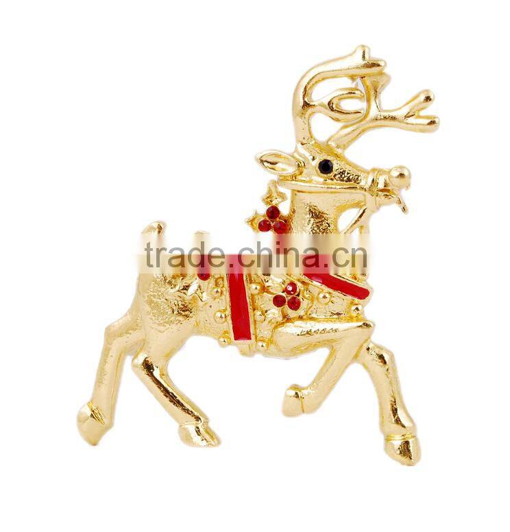 Colorful Fashion Christmas Deer Brooch Alloy rhinestone brooch Jewellery