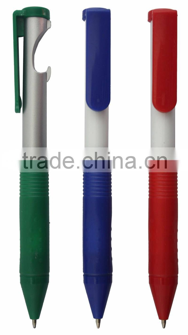 Bottle opener wholesell cheap plastic promotional tool ball pen