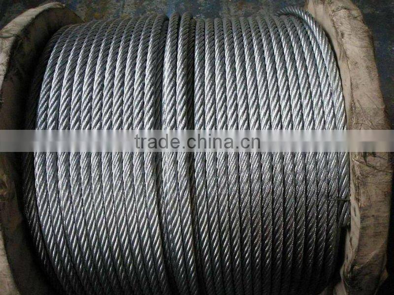 galvanized steel wire rope,6x19+IWS