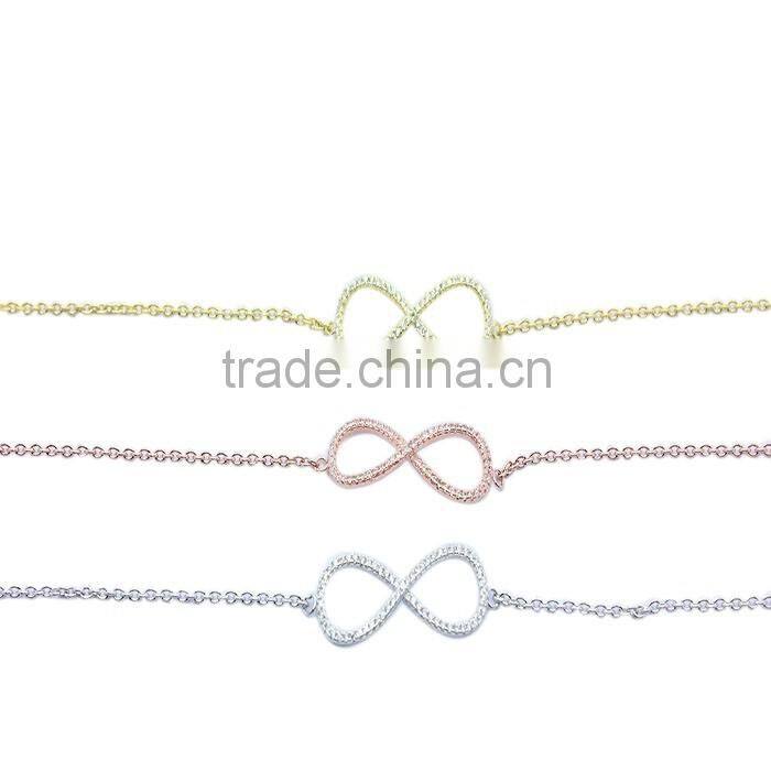 "8" shape pendant necklace with zircon yellow rhodium plated in 925 silver