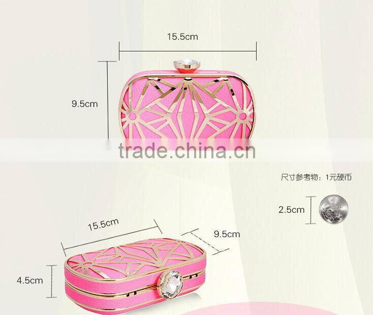 2014 metal mesh and leather evening bags fashion clutch Evening Bag