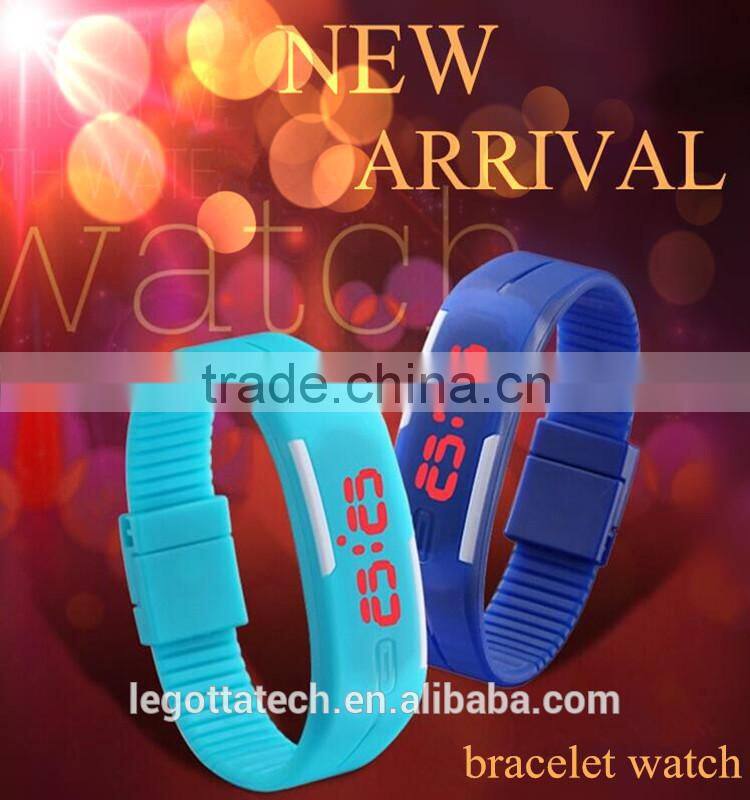 Cheap price wholesale colourful fashional led geneva silicone watch