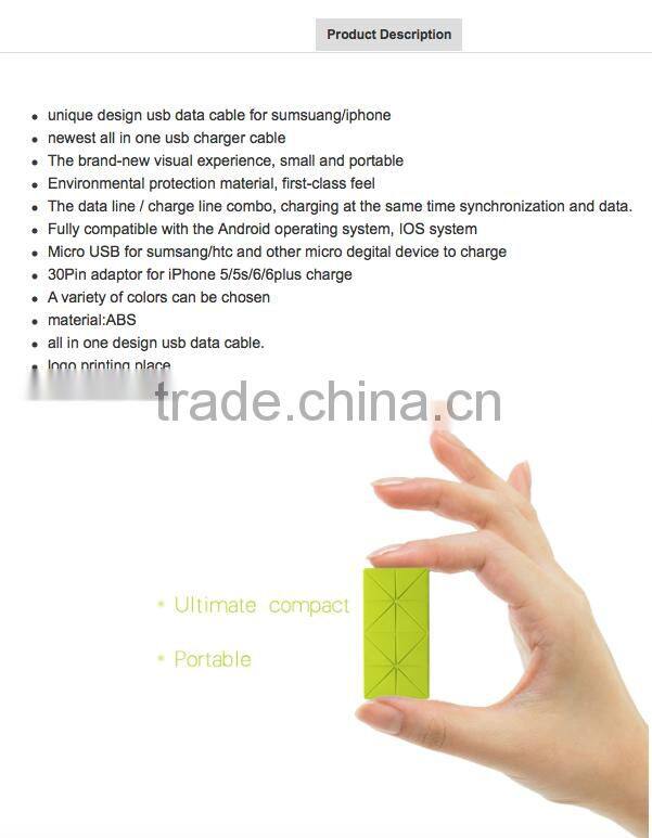 Multi-function charging cable for iPhone and android